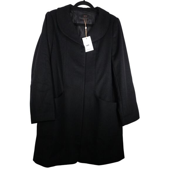 New Quince Women's Mod Italian Wool Cocoon Coat Preppy Black $170 Large 4025 - Picture 3 of 12